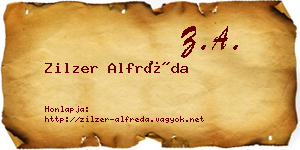 Zilzer Alfréda névjegykártya